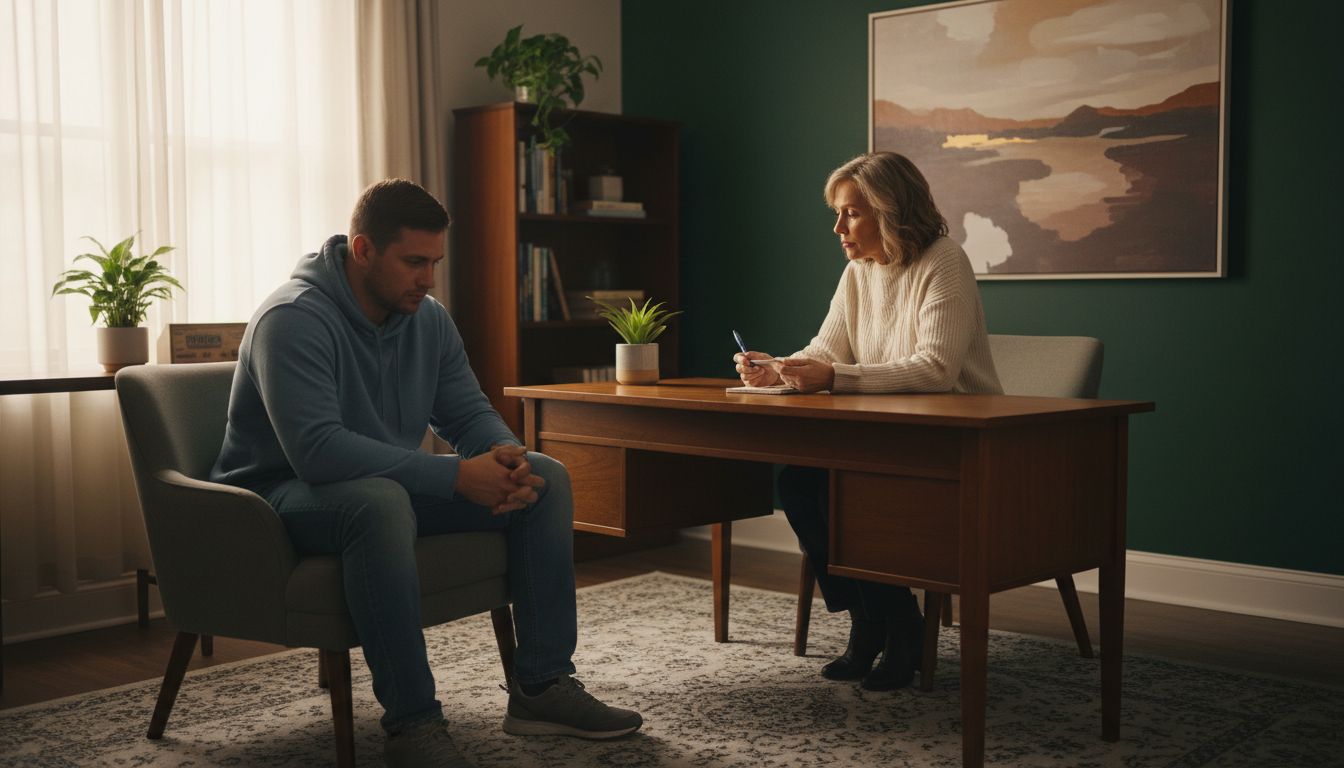 First responder in confidential counseling session